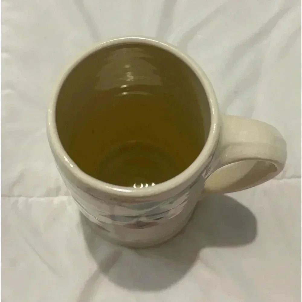Vintage Handmade Cottagecore Floral Flower Vase 7” Tall Large Handle 90s Unique - Picture 6 of 13